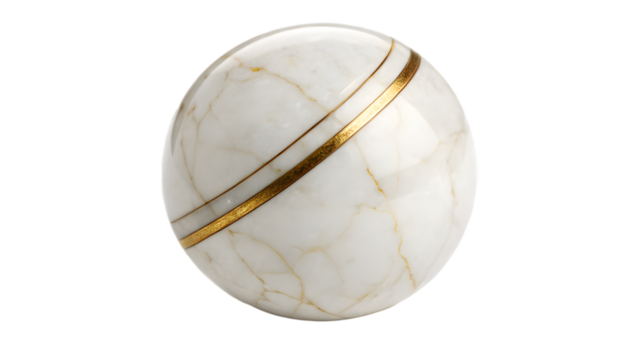 a polished marble paperweight with thin brass inlay stripe