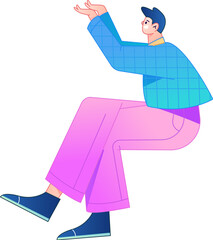 Human figure sitting pose, vector flat gradient illustration from the internet
