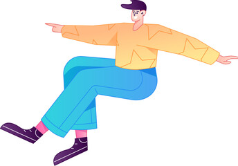 Human figure sitting pose, vector flat gradient illustration from the internet
