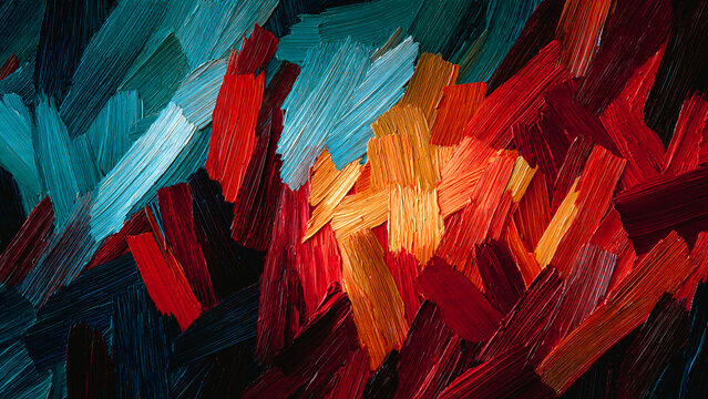 Papier peint contemporain en peinture color&eacute;e

