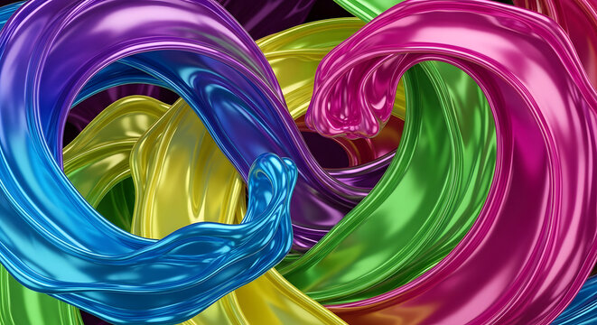 abstract background with colorful hearts - Powered by Adobe