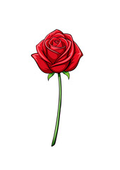 red rose isolated on white
