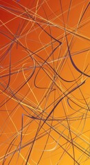 Abstract geometric artistry with flowing curvilinear forms on warm orange background