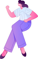 Human figure sitting pose, vector flat gradient illustration from the internet
