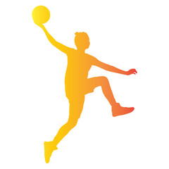 Golden Silhouette of a Female Basketball Player.