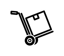 Efficient delivery service transporting package, fast shipping and logistics solution icon