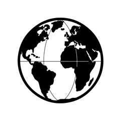 Elegant globe showing the Americas and Europe for global business and travel concepts