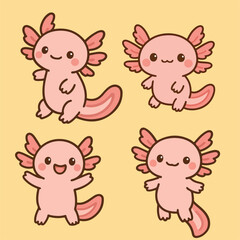 Kawaii Axolotl Cliparts