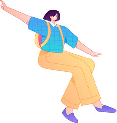 Human figure sitting pose, vector flat gradient illustration from the internet
