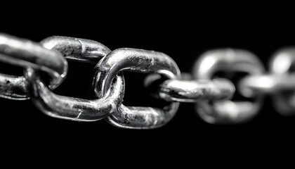 Obraz premium A detailed view of interconnected metal links forming a chain