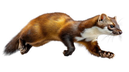 Golden-Colored Animal: A detailed studio shot of a beautiful golden-colored animal in a dynamic, full-body pose, capturing the essence of its sleek form and focused gaze.