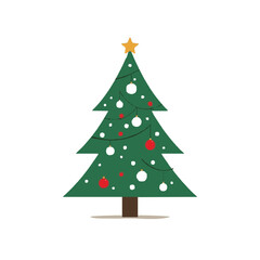 Fototapeta premium Festive Christmas tree illustration for joyful holidays