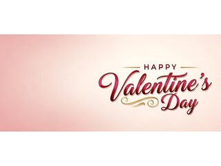 Happy Valentine’s Day greeting with elegant text on pink background