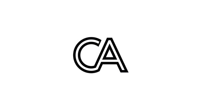 Minimalist monogram consisting of the intertwined letters 'C' and 'A' in bold, outlined typeface