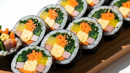 Korean seaweed rice rolls (Gimbap)