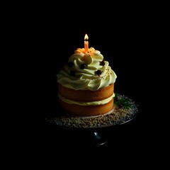 birthday cake with candles