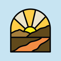 Sunrise graphic illustration vector art t-shirt design