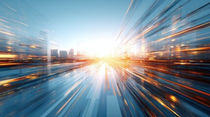 Dynamic Cityscape with Motion Blur - Perfect for Tech and Business Projects