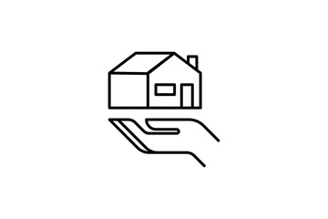 Isolated  rent illustration in line style design. Vector illustration.