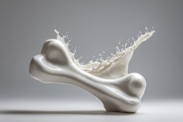 Obraz premium White bone splashing milk liquid dynamic liquid