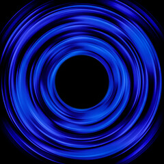 Abstract Blue Swirling Rings Background with Deep Circular Motion and Glossy Vibrant Light Effects