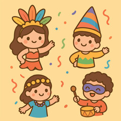 Kawaii Carnival People Cliparts