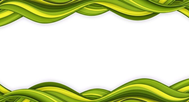 A creative abstract frame with green and yellow waves, a professional template perfect for eco-friendly presentations, nature banners, and ecology