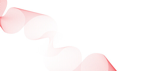 Abstract colorful wavy stripes on white background isolated, minimalistic geometric background with red gradient wavy lines form spiral ribbon. Graphic design template banner, vector illustrator.