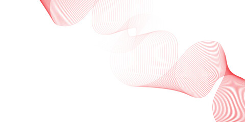 Abstract colorful wavy stripes on white background isolated, minimalistic geometric background with red gradient wavy lines form spiral ribbon. Graphic design template banner, vector illustrator.