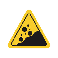 Falling rocks warning sign vector icon   roadside hazard & safety alert Vector