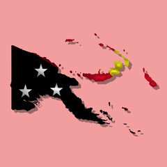 Fototapeta premium Vector flag Papua New Guinea in the form of a map