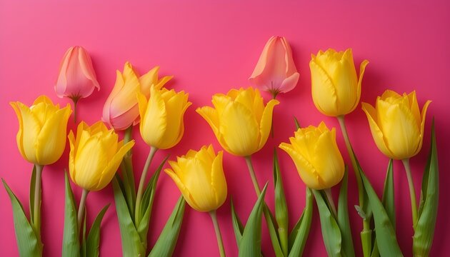 bouquet of yellow tulips