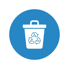 Blue recycling bin icon   eco friendly waste disposal vector Vector