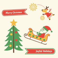 Christmas decoration icons, labels, illustration and elements set. 
Cute christmas icon set. Collection of new year decoration stuff. 