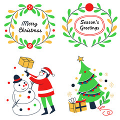 Christmas decoration icons, labels, illustration and elements set. 
Cute christmas icon set. Collection of new year decoration stuff. 