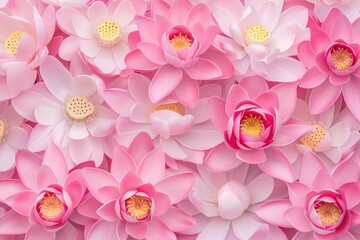 Vibrant Pink and White Lotus Flowers Background for Relaxation