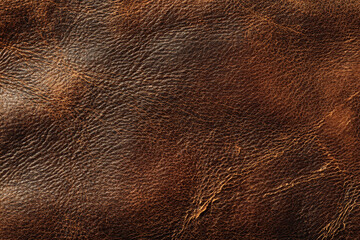 detailed close-up of distressed brown leather texture