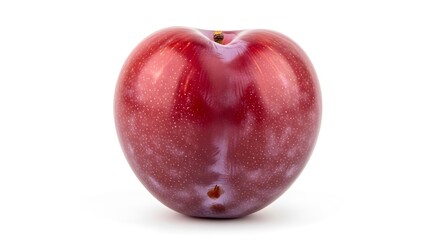 Obraz premium Ripe Red Plum Fruit Isolated on White Background.