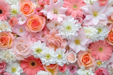 Beautiful Floral Arrangement with Pink and White Flowers in Bloom