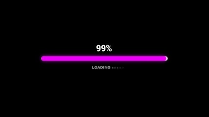 Abstract digital loading bar showing 1 to 100 percent, clean UI progress animation, modern loading icon motion graphics for software and technology interface