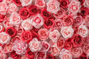 Beautiful Arrangement of Multi-Colored Roses in Various Shades