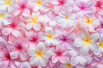 Beautiful Plumeria Flowers in Soft Shades of Pink and White Arrangement