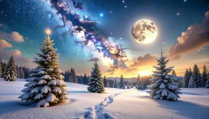 christmas tree in the snow