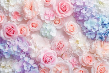 Colorful Floral Arrangement with Pink, Blue, and White Blooms