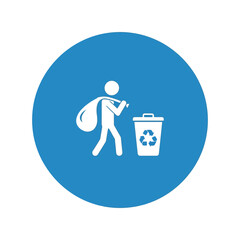 Eco friendly recycling waste disposal icon   environmental management Vector