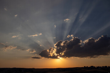 sunset over the clouds