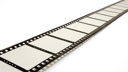 Fototapeta premium Long 35mm filmstrip or border with empty frames With shadow. AI GENERATED.