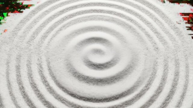 Zen Garden Sand Concentric Circles Rippling Meditation Concept Design