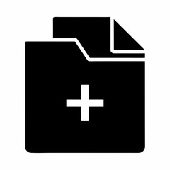 Obraz premium Icon of a folder with plus sign indicating addition or creation