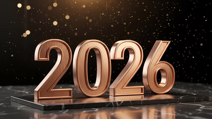 Celebrate the upcoming year with this luxurious design. Perfect for new year greetings, party invitations, and corporate events. Embrace 2026 with style and elegance!